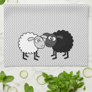 Black Sheep White Sheep Kitchen Towel 16" x 24"