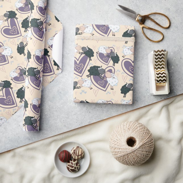 Black Sheep White Sheep Love Wrapping Paper (Crafts)