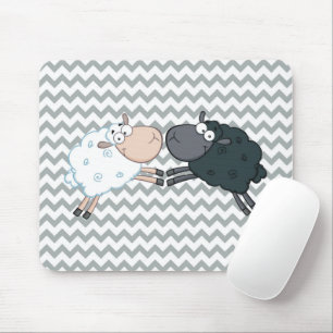 Black Sheep White Sheep Mouse Mat