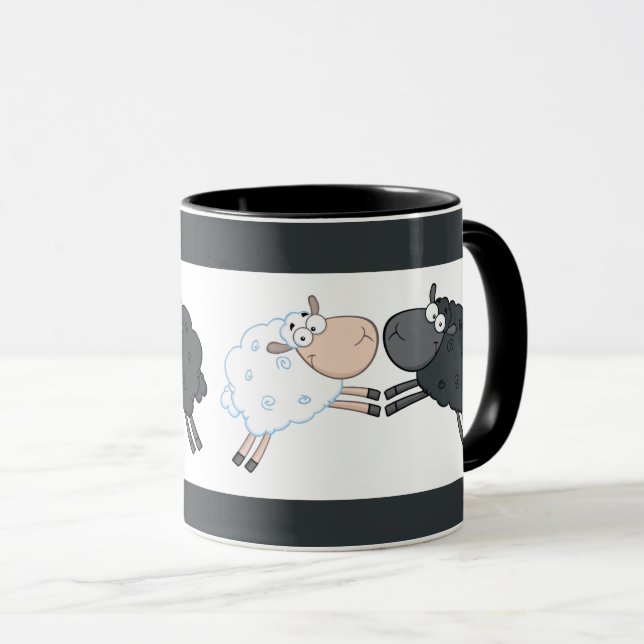 Black Sheep White Sheep Mug (Front Right)