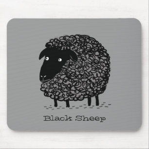 Black Sheep with Custom Text Mouse Mat
