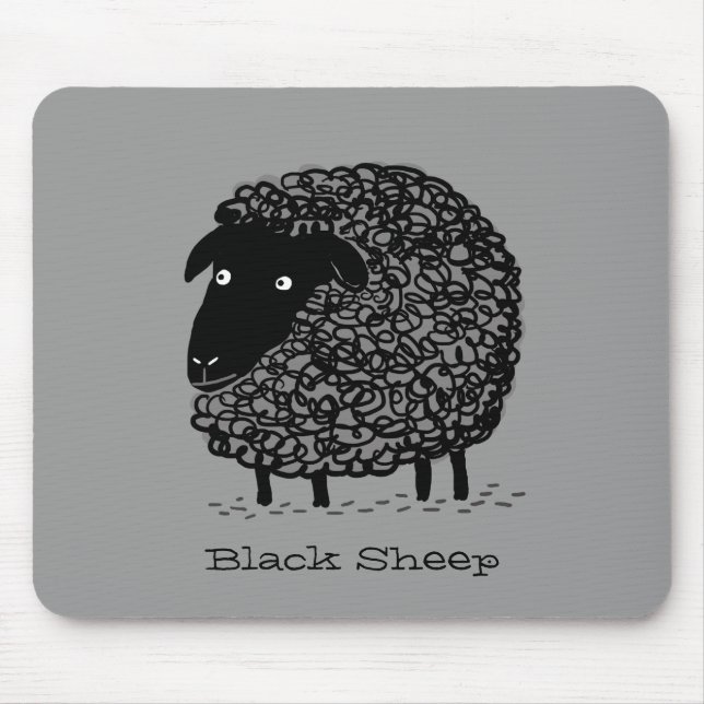 Black Sheep with Custom Text Mouse Mat (Front)
