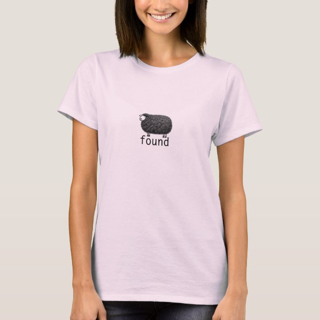 Black Sheep with "Found" Text T-Shirt (Front)