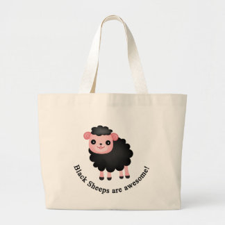 Black sheeps are awesome large tote bag