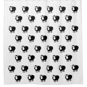 Black Sheeps Shower Curtain