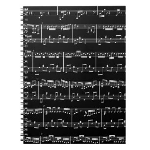 Black Sheet Music Notebook