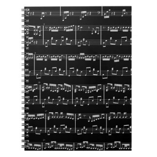 Black Sheet Music Notebook