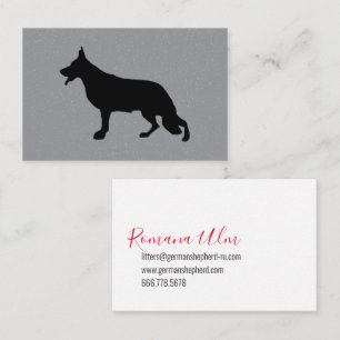 Black Shepherd Dog Illustration Business Card