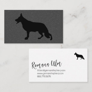 Black Shepherd Dog Illustration Business Card