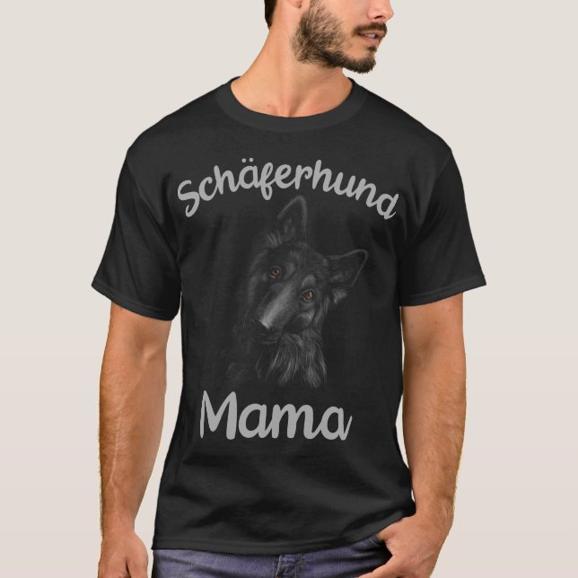 Black shepherd dog mum dog mother T-Shirt (Front)