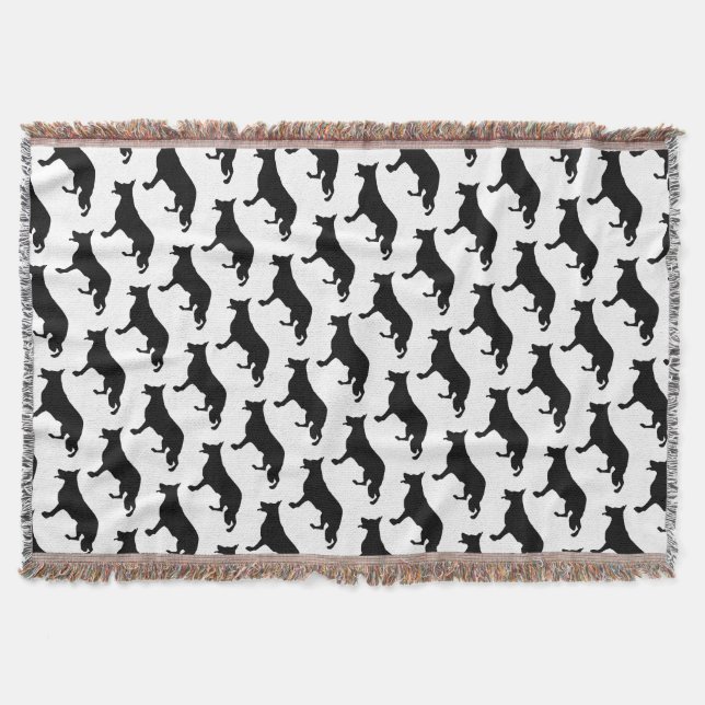 Black Shepherd Dog pattern Throw Blanket (Front)