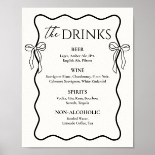 Black Shes Tying the knot Bridal Shower Bar Menu Poster