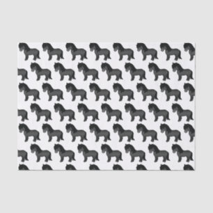 Black Shetland Pony Cute Cartoon Pony Pattern Tissue Paper
