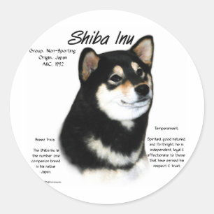 Black Shiba Inu History Classic Round Sticker