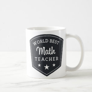 Black Shield Vintage World Best Math Teacher Coffee Mug