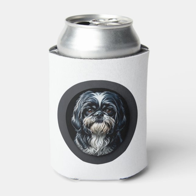 black shih tzu can cooler (Can Front)