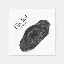 Black Shih Tzu Cocktail Napkins Wedding