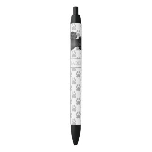 Black Shih Tzu Cute Cartoon Dog & Name Ink Pen