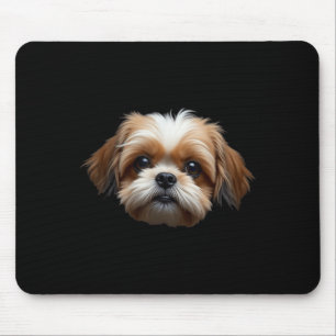 Black Shih Tzu Dog Shih Tzu Face Mouse Mat