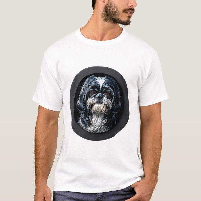 black shih tzu T-Shirt (Front)