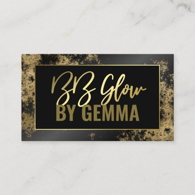 Black Shine Gold Foil BB Glow Treatment Business Card (Front)