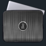 Black Shiny Carbon Fiber Texture Laptop Sleeve<br><div class="desc">Elegant black masculine slick shiny metallic look carbon fiber texture look.</div>