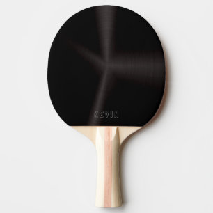 Black shiny faux metallic background ping pong paddle