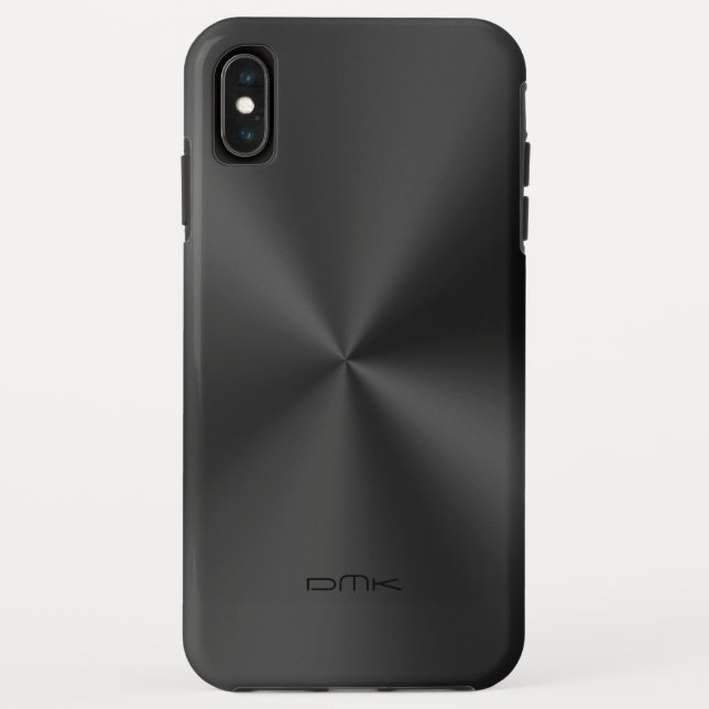 Black shiny faux stainless steel Case-Mate iPhone case (Back)