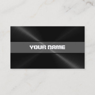 Black Shiny Stainless Steel Metal 5 Business Card