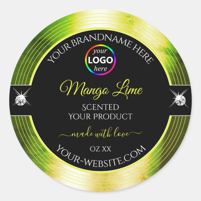 Black Shiny Yellow Green with Logo Product Label (Front)