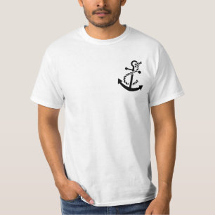 Black Ship's Anchor Nautical Marine Themed T-Shirt