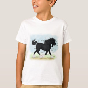 Black Shire Horse Educational Anatomical Chart T-Shirt