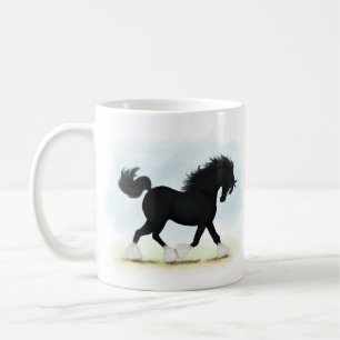 Black Shire Horse With Blaze and Stockings Coffee Mug