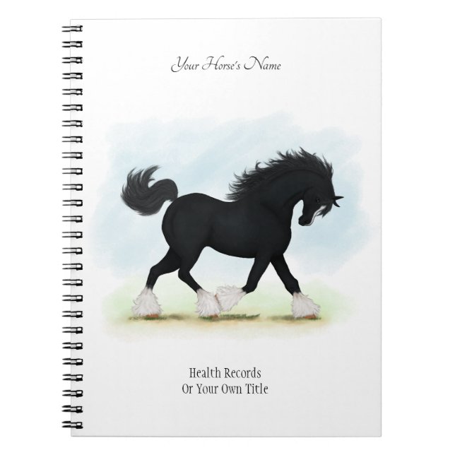 Black Shire Personalised Horse Owner's Journal (Front)