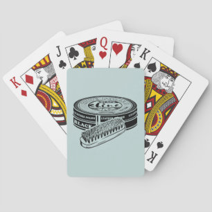 Black shoe polish tin playing cards