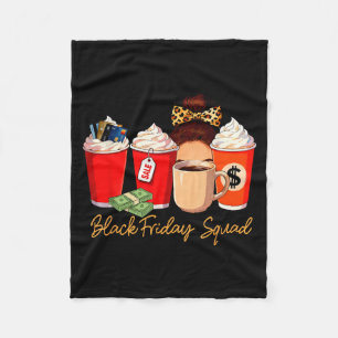 Black Shopng Friday Squad Coffee C Coffee Lover Fleece Blanket