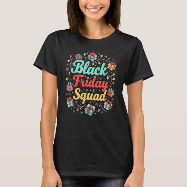 Black Shopping Christmas Friday T-Shirt (Front)