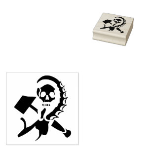 Black Sickle and Hammer in a Silhouette Style Rubber Stamp