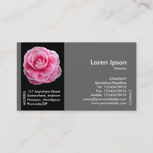 Black Side Band Flower - Pink Camellia Business Card