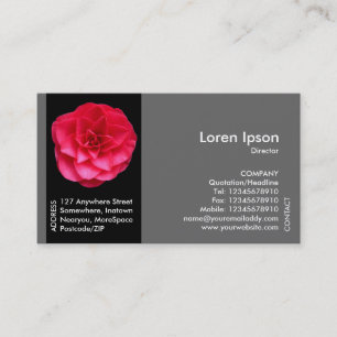 Black Side Band Flower - Red Camellia Business Card