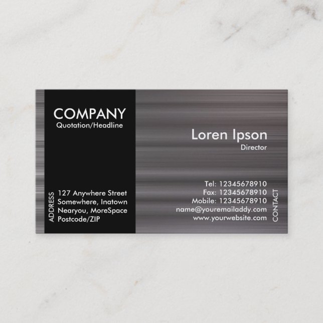 Black SideBand - Brushed Metal Tex Business Card (Front)