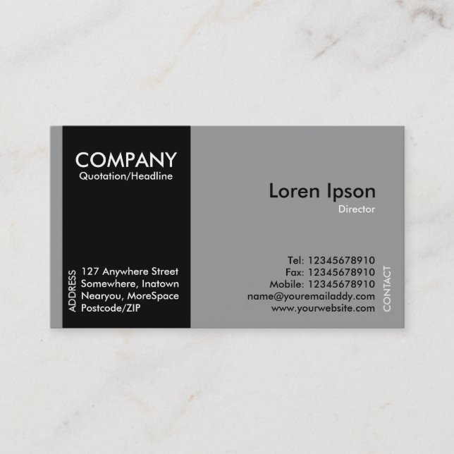Black SideBand - Grey Business Card (Front)