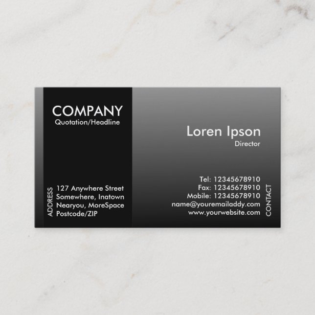 Black SideBand - Grey Shaded Business Card (Front)
