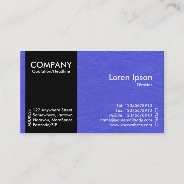 Black SideBand - Mid BluePaper Texture Business Card (Front)