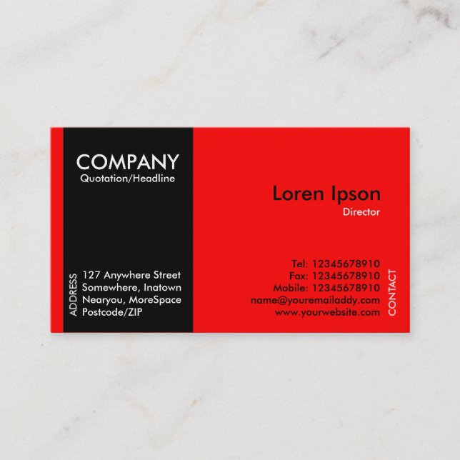 Black SideBand - Red (FF0000) Business Card (Front)
