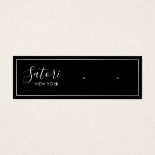 Black Signature Script Stud Earring Display