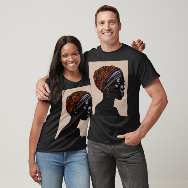 Black Silhouette African American Woman Head Wrap T-Shirt (Unisex)