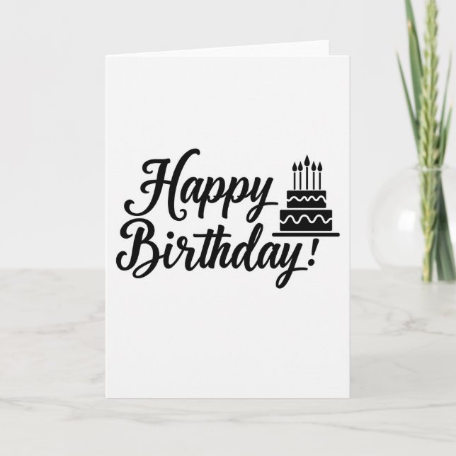 Black Silhouette Birthday Card (Front)
