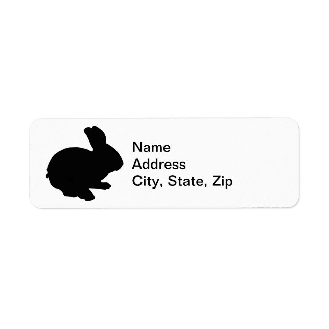 Black Silhouette Easter Bunny Address Labels (Front)