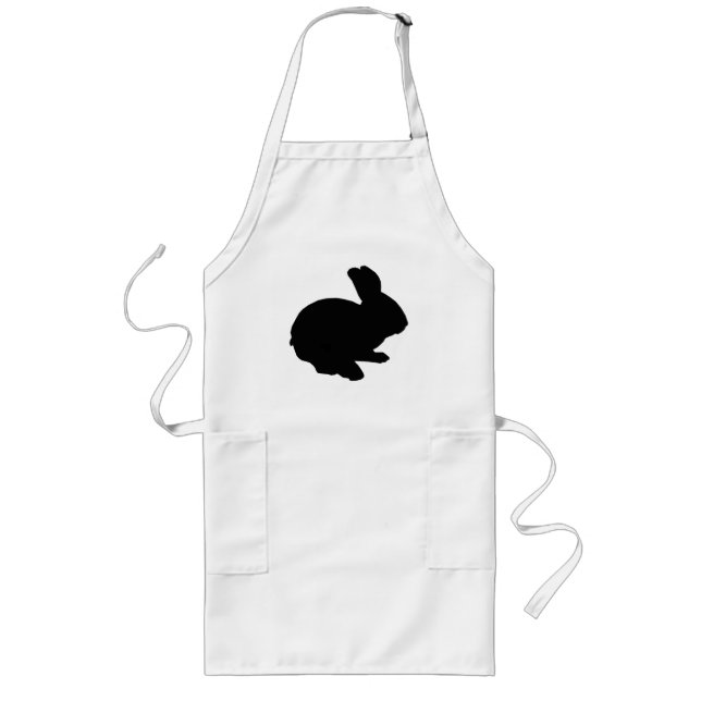 Black Silhouette Easter Bunny Apron (Front)